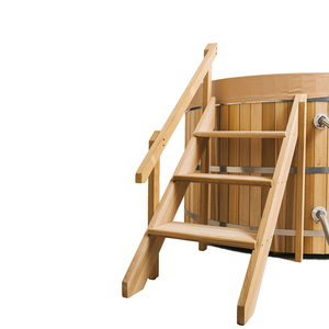 <span class=keywords><strong>Bañera</strong></span> de hidromasaje de cedro rojo todo en uno con estufa de leña, cubierta y escalera para el hogar - Product Image 5