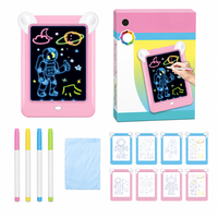 Tablette de dessin lumineuse à 8 effets lumineux, thème astronaute, tablette de dessin électronique réutilisable pour enfants, cadeau