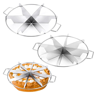 Coupe-tarte en acier inoxydable, diviseur de gâteau 4/5/7/6/8/10 tranches, trancheuse à pizza ronde, outil de pâtisserie pour boulangerie et cuisine domestique