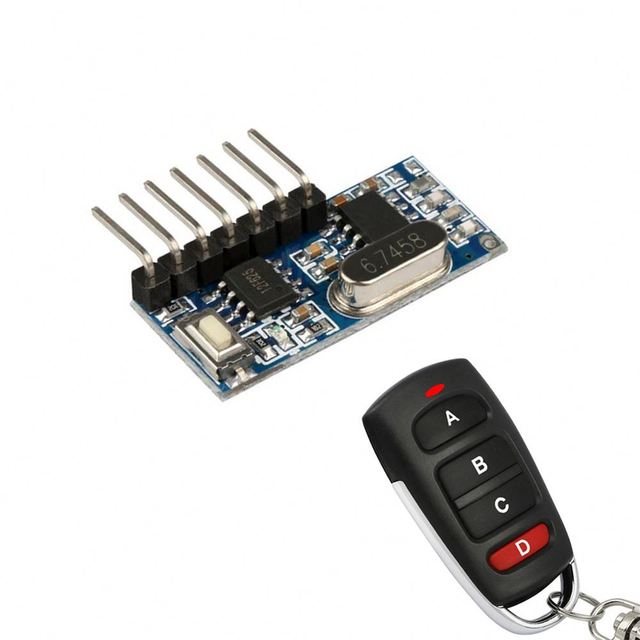 433 Mhz RF Remote Control Transmitter and 433mhz RF Relay Receiver Switch Module Wireless Switch 4 CH Output Control Switch