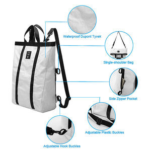 OEM Custom Fashion Waterproof Lightweight Paper Bag <b>Backpack</b> Environmentally Friendly Dupont Paper Mochila Bag - Product Image 4