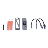 Carcasa VCOM para SSD USB-C con Encriptación de Huellas Dactilares y Pantalla, M.2 NVMe 10Gbps SATA 6Gbps 2230 2242 2280, Caja Externa para Disco Duro