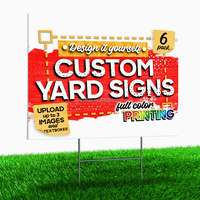 Personnalisé 18x24 Extérieur Coroplast Publicité Yard Signes Double Face Halloween & Anniversaire Lettre Métal Brillant H Piquets Taille coupée