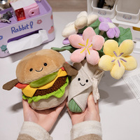 Buket Kreatif dan Menyenangkan, Bunga Genggam, Boneka Mawar, Mainan Boneka Hamburger, Hadiah Ulang Tahun Anak dan Perempuan Grosir