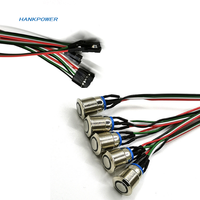 Kawat Sakelar Tombol PC Logam Kustom M12 dengan Sakelar Atur Ulang LED Kabel Daya Casing Komputer