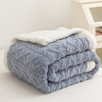 Couverture en molleton jacquard double couche épaissie, la plus vendue, toutes saisons, pour sieste au bureau, canapé, lit, maison, taille personnalisée, logo