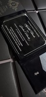 Livre d'invitation de luxe en velours noir à couverture pliante, détails de mariage en feuille d'argent, invitation à couverture rigide en velours