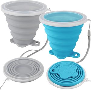 Taza de Café Plegable Retráctil Libre de BPA, Taza de Silicona Plegable para Camping con Tapa, Taza de Viaje Plegable de Silicona - Product Image 2
