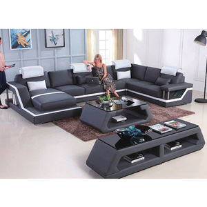 Foshan-sofá seccional en forma de U, <span class=keywords><strong>Muebles</strong></span> de Sala de estar, de cuero, venta al por mayor - Product Image 4