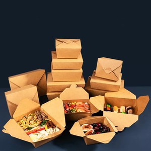 Biodegradable Kraft paper Food packaging box Lunch Box