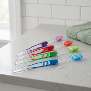 Brosse à dents orthodontique manuelle pour adultes, sans BPA, à double bord en V, poils en nylon doux, 34 touffes, 17,2 cm, usage domestique, marque OEM - Product Image 2