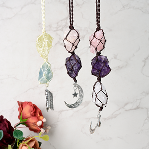 Colgante de Piedra de Cristal en Bruto Tejido al Estilo Bohemio, Joyería Elegante, Ideal para el Día de San Valentín, para Hombres y Mujeres - Product Image 3