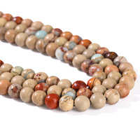 Perles de pierre rondes en peau de serpent naturelle mate de 4 mm/6 mm/8 mm en gros