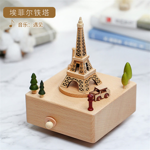 Gỗ Paris tháp âm nhạc hộp mới lạ sinh nhật hiện tại tháp <span class=keywords><strong>Eiffel</strong></span> mô hình âm nhạc hộp - Product Image 6