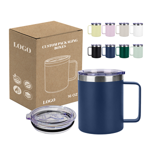 Factory Price Customized Color 12oz Insulated Coffee <b>Mug</b> with Lid Stainless Steel Coffee Travel <b>Mug</b> with Handle - Product Image 1
