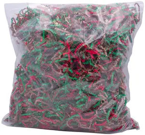 Christmas Gift Box Filler Shredded Paper Xmas Red Green Crinkle Cut Paper Gift Decoration Mixed Colors Crinkle Cut Shreds