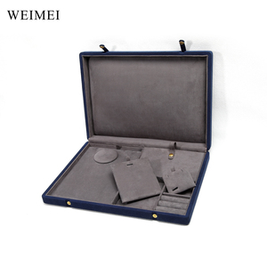 WEIMEI Personalise Velvet Jewelry <b>Box</b> Ring <b>Earrings</b> Necklace Display Jewelry Tray Custom Logo Necklace <b>Box</b> - Product Image 4