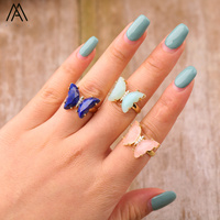 Bagues papillon, bijoux fins, bague de fiançailles, pierre naturelle malachite, cristal de quartz pour femme, cadeau d'anniversaire pour fille