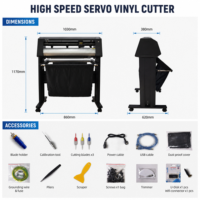 Vicut 720mm Mini Cutter Plotter Vinyl Sticker Cutting Machine DIY Sticker Advertising Label Signs Graph Plotter