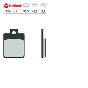 R-Attack S028SS ผ้าเบรกมอเตอร์ไซค์ 35.3x48.8x6.2 มม. แบบซินเทอร์ สำหรับล้อหน้าและล้อหลัง - Product Image 1