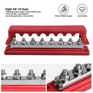 M10 600A Busbar Red Black 8 Channel <b>Power</b> Distribution <b>Block</b> For Cars Rvs Boats Charging - Product Image 4