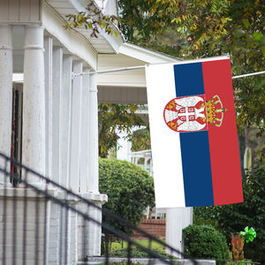 Personnalisable 3x5ft Serbie Drapeau Simple Face Imprimé Durable Polyester Soie Matériau Métal Poteau pour Automobile Affichage National - Product Image 4