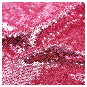 Rose 3mm Paillettes Arc-En-Ciel Tulle Stretch Broderie Lourde Paillettes Tissu - Product Image 1