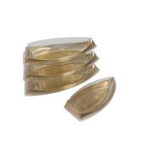 Contenedor de Sushi Dorado de Plástico al por Mayor, Envase Desechable de PET de Grado Alimenticio con Forma de Barco para Restaurantes Asiáticos, Caja de Embalaje para Sushi con Tapa Transparente - Product Image 2