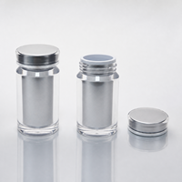 Flacon transparent double couche en PS100 de qualité alimentaire, imprimé sérigraphié, réutilisable et rechargeable, pour compléments alimentaires