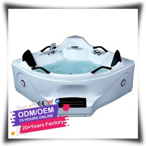 Bañera de <span class=keywords><strong>Hidromasaje</strong></span> de <span class=keywords><strong>Esquina</strong></span> de Lujo HG para 2 Personas con Pasamanos de Seguridad, Color Personalizado de la Carcasa y Herrajes para Proyectos Hoteleros y Mansiones - Product Image 1
