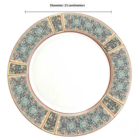 Assiette ronde en porcelaine osseuse sous glaçure, motif artistique européen vintage, pour la décoration de table à la maison, les mariages et Noël