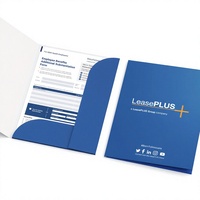 Dossiers de présentation personnalisés en carton A4 avec pochettes, dossier de documents en papier épais pour le bureau, l'école, la conférence