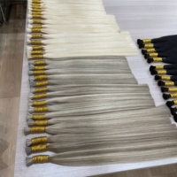 Ghrehair 100% Cheveux Humains Vierges Non Traités Remy Russes Lisses en Vrac Double Drawn Extensiones De Cabello Natural pour Salon