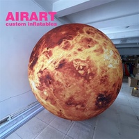 Boule de feu gonflable personnalisée de neuf planètes, soleil de planète gonflable pour la décoration d'activité