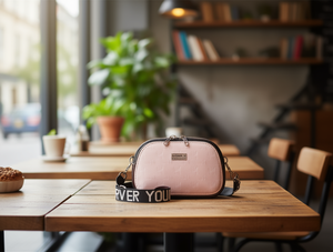 Borsa rigida a mezza luna da donna con motivo a quadri, 7 pollici, con tracolla singola, per uso quotidiano - Product Image 2