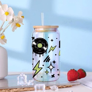 Autocollants UV DTF pour gobelets 16oz, motifs mélodies rythmiques, notes de musique, rapsodies - Product Image 1