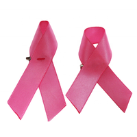 Ruban en satin pré-fabriqué de haute qualité, ruban en satin rose, ruban pour le cancer du sein