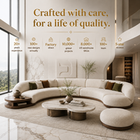 Ensemble de canapés modulaires incurvés de luxe, design moderne, sectionnel en forme de croissant, rembourré en velours capitonné, pour villas et appartements