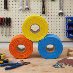 Ruban en maille de fibre de verre E-Glass tissé uni, transparent, sans alcali, activé par l'eau, à haute adhérence, 5 cm x 90 m - Product Image 1