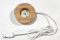3d led cristal globe verre led lampe base en bois support veilleuse support pour laser gravé boule de cristal
