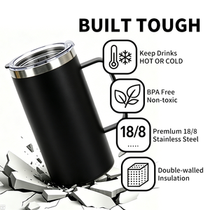 20oz Insulated Double Wall Travel Coffee Mugs Powder Coated Party <b>Cup</b> Custom logo Stainless Steel Tumbler <b>for</b> Laser Engraving - Product Image 2