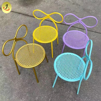 Chaise d'extérieur moderne en métal pour enfants, dossier papillon, pour bébés et enfants