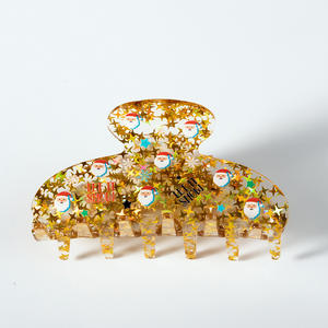 Vente flash - Accessoires pour cheveux mignons et colorés - Pinces à cheveux en acrylique avec diamants, étoiles et lunes - Pinces à cheveux luxueuses et brillantes - Product Image 6