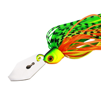 Leurre de Pêche Chatterbait Palmer 100mm 17g, Jig Vibratoire, Buzz Bait, Leurre à Jupe en Silicone, Jigs pour Basse, Spinnerbait