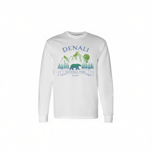 Camiseta de manga larga del Parque Nacional Denali con diseño vintage de oso, recuerdo de Alaska - Product Image 2