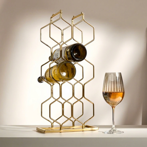 Estante Metálico Hexagonal Alto Industrial para Botellas de Vino, Soporte Independiente para Almacenamiento, Ideal para Restaurantes Temáticos, Directo de Fábrica - Product Image 1