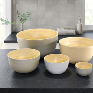 Bols et assiettes en bambou tissé - Écologiques pour la maison, idéales pour les cadeaux - Fabriqués au Vietnam par Eco2go - Product Image 1