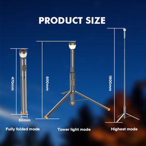 Banqcn Meilleures lampes de camping décoratives multifonctionnelles rétractables rechargeables à longue durée de vie magnétique USB c Ip65 - Product Image 3