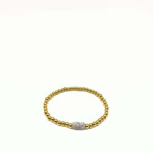 Fashion <b>Beaded</b> <b>Bracelet</b> 316L Stainless Steel PVD Gold Plating Sustainable Resistant Jewelry for Women <b>Men</b> - Product Image 1