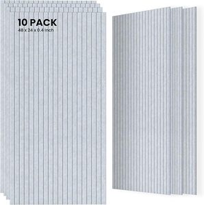 suzao 18 stuks akoestische panelen zelfklevend akoestische panelen hout, 213 kg/m³ dichtheid, NRC 0,90, 100% polyestervezel, geluidsabsorberende deurplafonds voor gamingdecoratie, kantoren, studio's